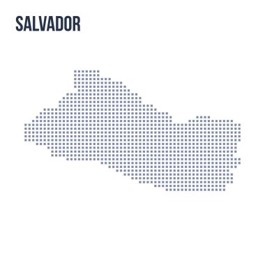 Vektör piksel beyaz arka plan üzerinde izole Salvador Haritası. Seyahat vektör çizim