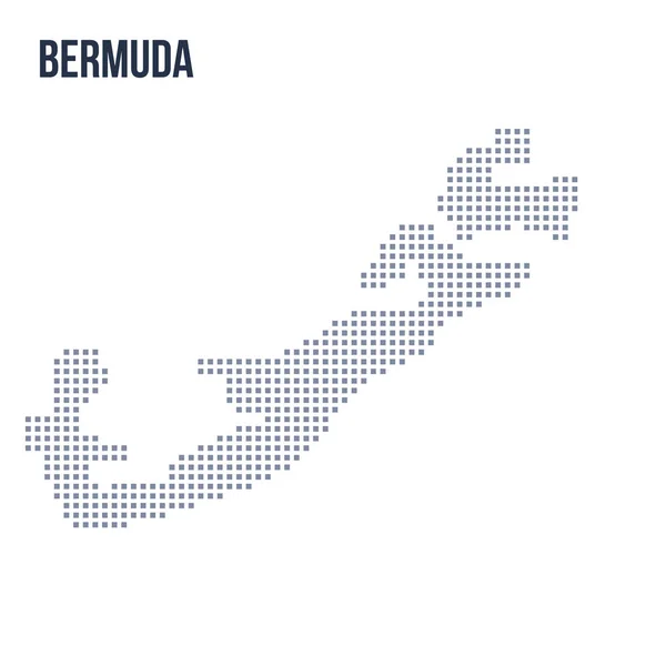 Mapa Píxeles Vectoriales Las Bermudas Aisladas Sobre Fondo Blanco Ilustración — Vector de stock