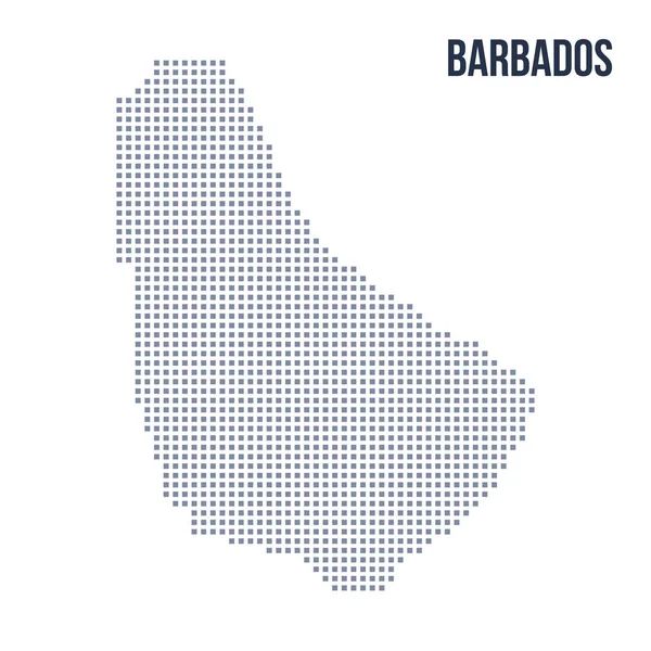 Mapa Píxeles Vectoriales Barbados Aislado Sobre Fondo Blanco Ilustración Vector — Vector de stock