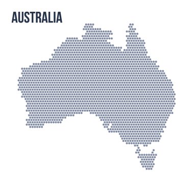Vektör altıgen Avustralya haritası. Ülkenin iş alanı.