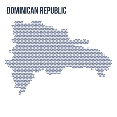 Vektör altıgen Dominik Cumhuriyeti Haritası. Ülkenin iş alanı.
