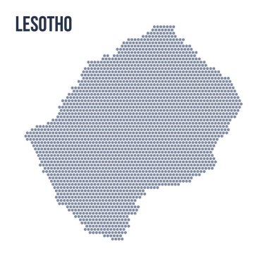 Vektör altıgen Lesoto haritası. Ülkenin iş alanı.