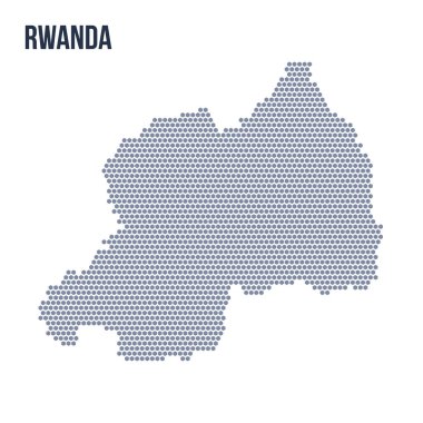 Vektör altıgen Ruanda haritası. Ülkenin iş alanı.