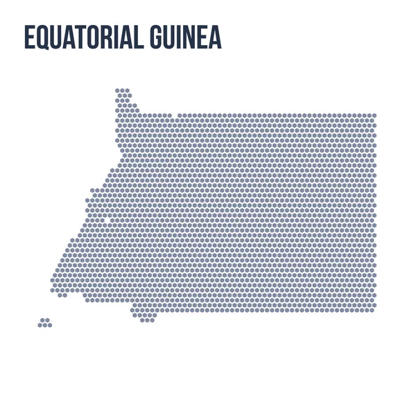 Vektör altıgen Ekvator Gine Haritası. Ülkenin iş alanı.