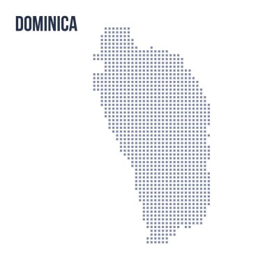Vektör piksel beyaz arka plan üzerinde izole Dominika Haritası. Seyahat vektör çizim