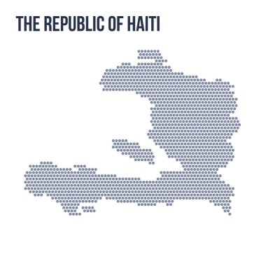Vektör altıgen Haiti Cumhuriyeti Haritası. Ülkenin iş alanı.