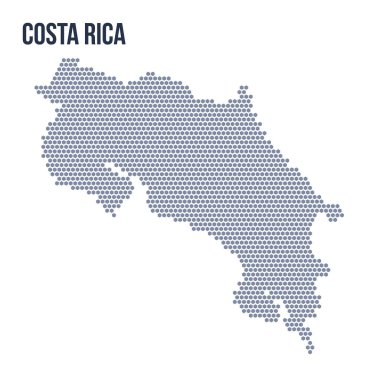 Vektör altıgen Kosta Rika Haritası. Ülkenin iş alanı.