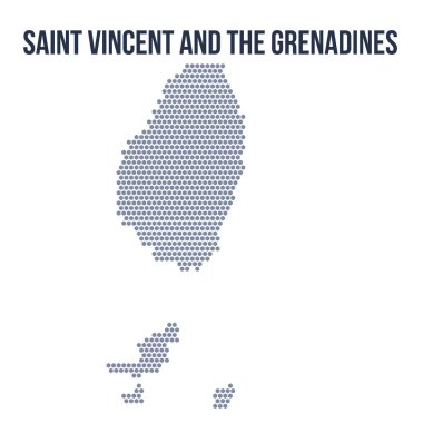 Vektör altıgen Saint Vincent ve Grenadinler haritası. Ülkenin iş alanı.