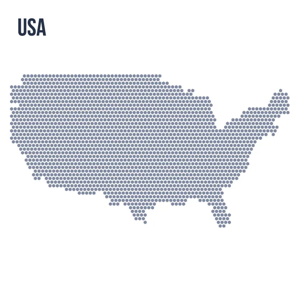Vector Hexagon Map United States America Inglés Espacio Negocios País — Vector de stock