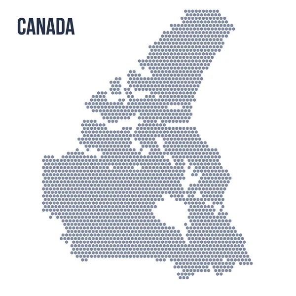 Mappa Esagonale Vettoriale Del Canada Spazio Commerciale Nel Paese — Vettoriale Stock