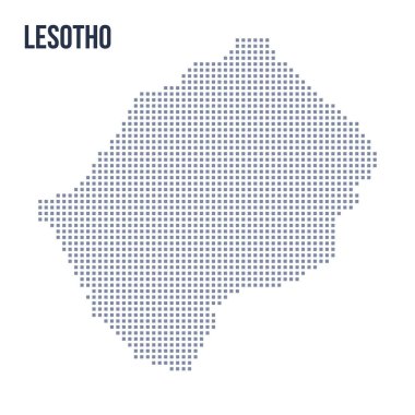 Vektör piksel beyaz arka plan üzerinde izole Lesoto Haritası. Seyahat vektör çizim