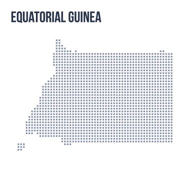 Vektör piksel Ekvator Ginesi beyaz arka plan üzerinde izole Haritası. Seyahat vektör çizim