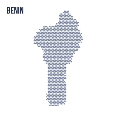 Vektör altıgen Benin haritası. Ülkenin iş alanı.