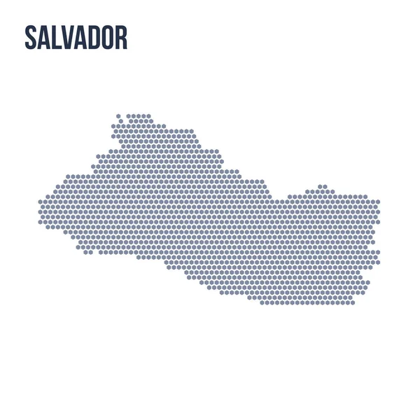 Vektör altıgen Salvador Haritası. Ülkenin iş alanı.