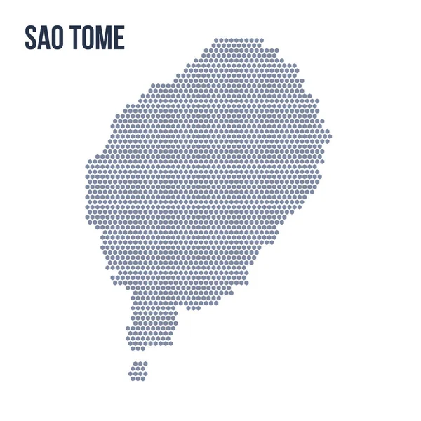 Vektör altıgen Sao Tome haritası. Ülkenin iş alanı.