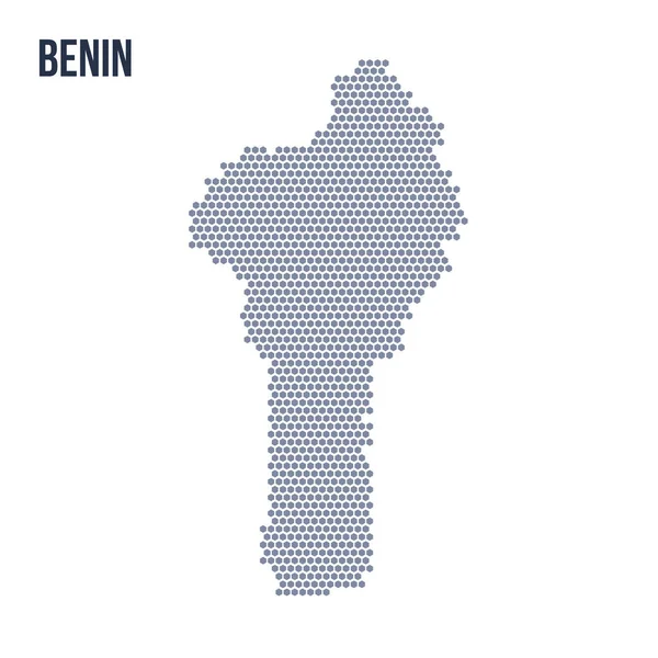 Vektör altıgen Benin haritası. Ülkenin iş alanı.