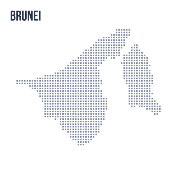 Vektör piksel beyaz arka plan üzerinde izole Bruney haritası. Seyahat vektör çizim