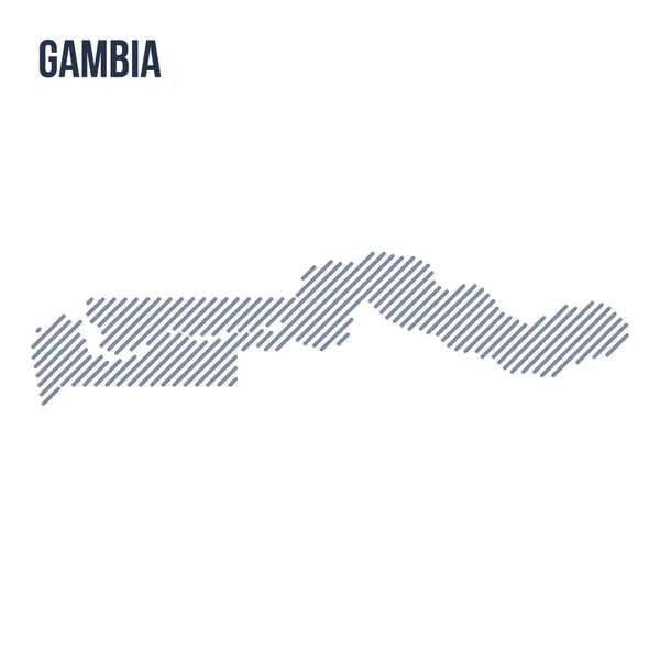 Vector Abstracto Eclosionó Mapa Gambia Con Líneas Oblicuas Aisladas Sobre — Vector de stock