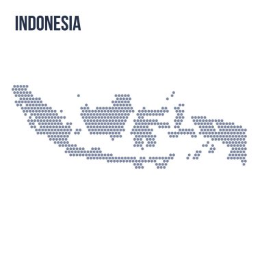 Vektör altıgen Endonezya haritası. Ülkenin iş alanı.
