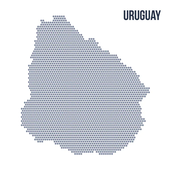 Vektör altıgen Uruguay Haritası. Ülkenin iş alanı.