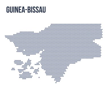Vektör altıgen Gine-Bissau haritası. Ülkenin iş alanı.