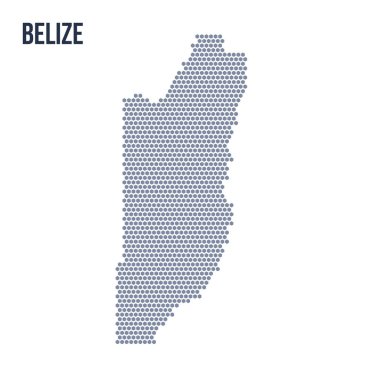 Vektör altıgen Belize Haritası. Ülkenin iş alanı.