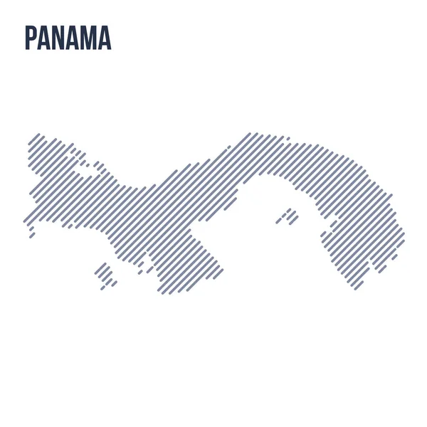 Vector Abstracto Eclosionada Mapa Panamá Con Líneas Oblicuas Aisladas Sobre — Vector de stock
