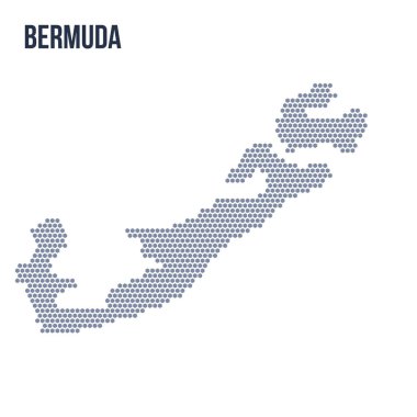 Vektör altıgen Bermuda Haritası. Ülkenin iş alanı.