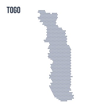 Vektör altıgen Togo haritası. Ülkenin iş alanı.