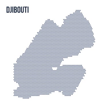 Vektör altıgen Cibuti Haritası. Ülkenin iş alanı.