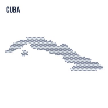 Vektör altıgen Küba Haritası. Ülkenin iş alanı.