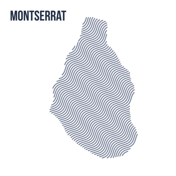 Mapa Onda Abstracta Vectorial Montserrat Aislado Sobre Fondo Blanco Ilustración — Vector de stock