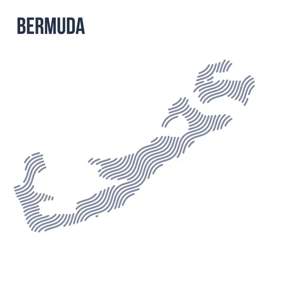 Mapa Ondas Abstractas Vectoriales Bermudas Aisladas Sobre Fondo Blanco Ilustración — Vector de stock