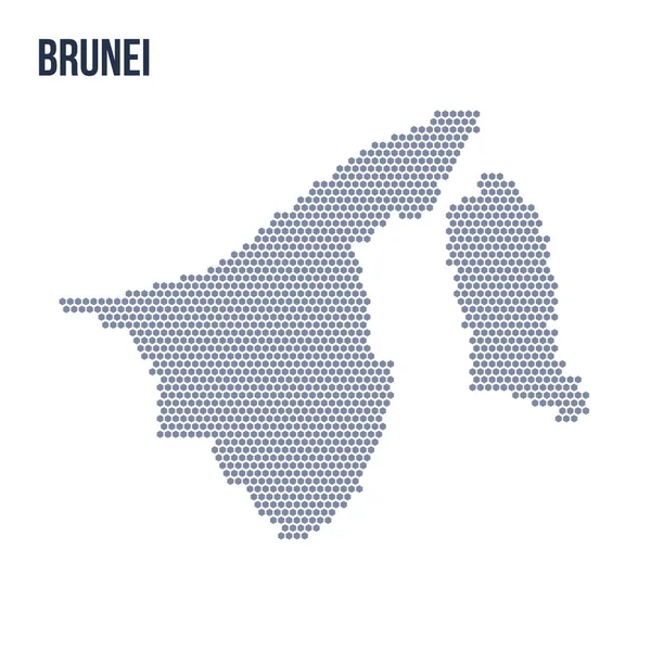 Vektör altıgen Bruney haritası. Ülkenin iş alanı.
