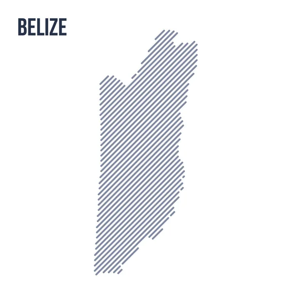 Vetor Mapa Eclodido Abstrato Belize Com Linhas Oblíquas Isoladas Fundo —  Vetores de Stock