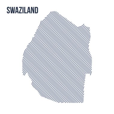 Vektör soyut dalga beyaz bir arka plan üzerinde izole Svaziland Haritası. Seyahat vektör çizim.