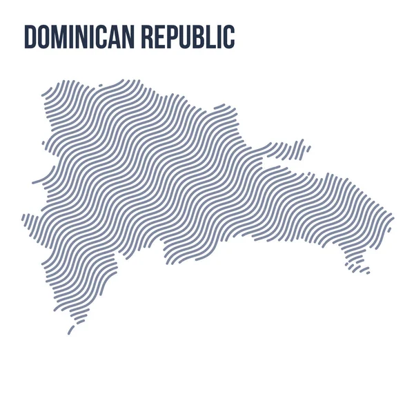 Διάνυσμα Αφηρημένο Κύμα Χάρτης Δομινικανής Δημοκρατίας Απομονωθεί Λευκό Φόντο Εικονογράφηση — Διανυσματικό Αρχείο