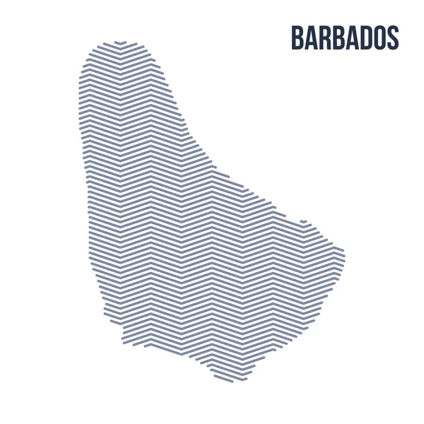 Vector abstracto eclosionó mapa de Barbados con líneas en zig zag aisladas sobre un fondo blanco . — Vector de stock