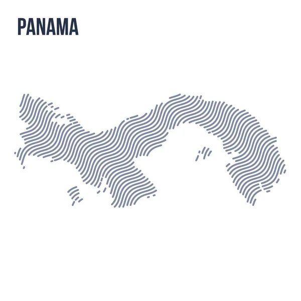 Mapa de onda abstracta vectorial de Panamá aislado sobre un fondo blanco . — Vector de stock