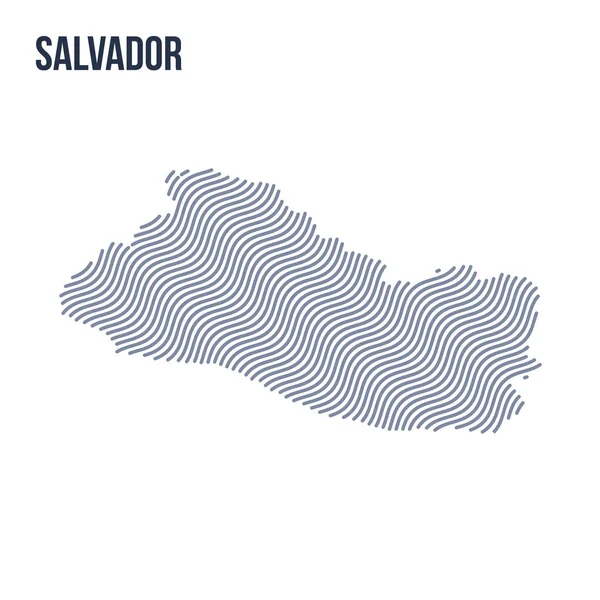 Vektör soyut dalga beyaz bir arka plan üzerinde izole Salvador Haritası.
