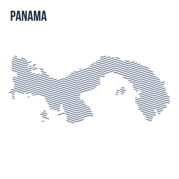 Vector abstracto eclosionada mapa de Panamá con zig zag líneas aisladas sobre un fondo blanco . — Vector de stock