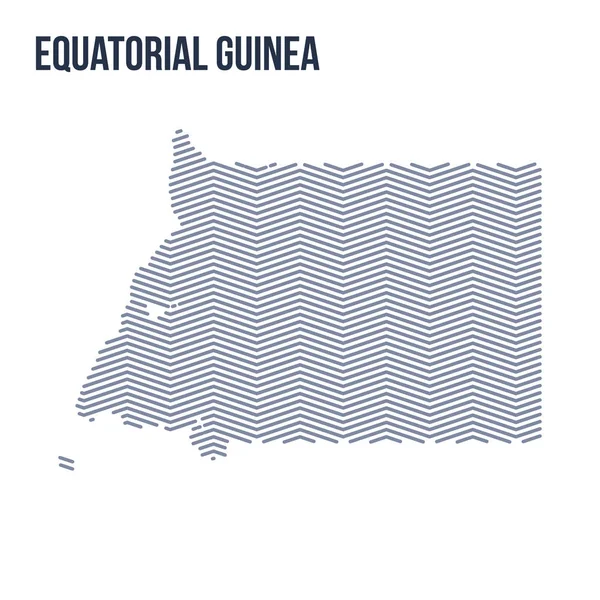 Vektör soyut taranmış Haritası Ekvator Ginesi zig zag çizgili beyaz bir arka plan üzerinde izole.