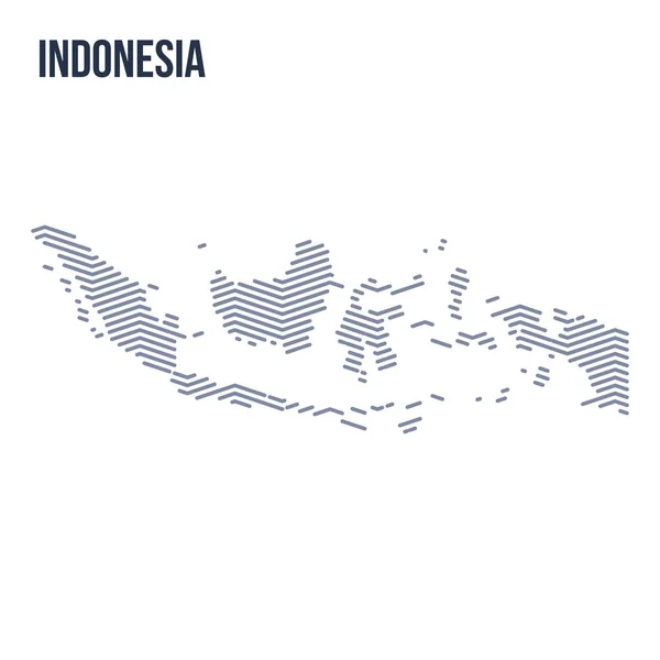 Vektor-abstrakte schraffierte Karte von Indonesien mit Zick-Zack-Linien auf weißem Hintergrund. — Stockvektor