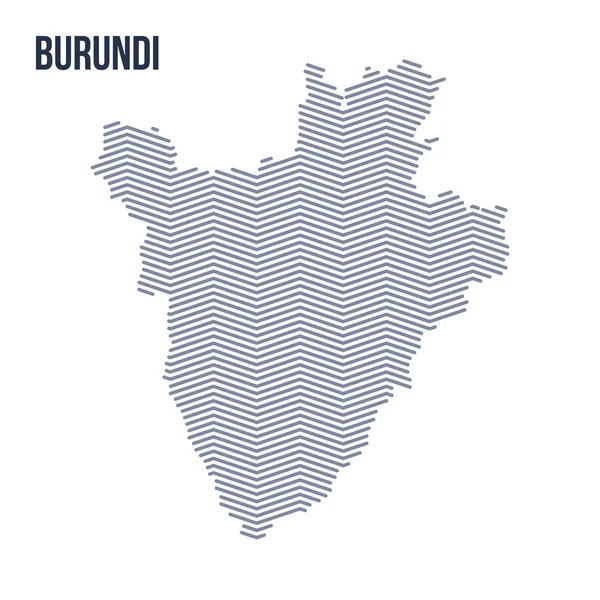 Vektör soyut taranmış Burundi Haritası zig zag çizgili beyaz bir arka plan üzerinde izole.