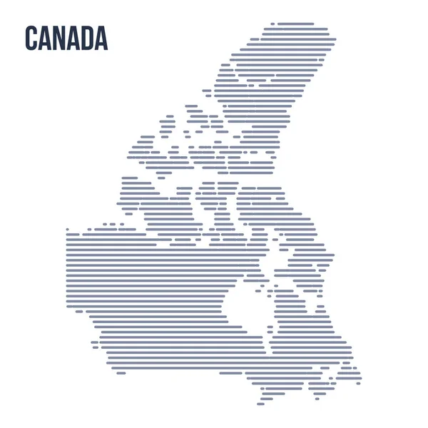 Vetor mapa eclodido abstrato do Canadá com linhas horizontais isoladas em um fundo branco . —  Vetores de Stock