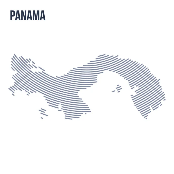 Vector abstracto eclosionada mapa de Panamá con líneas curvas aisladas sobre un fondo blanco . — Vector de stock
