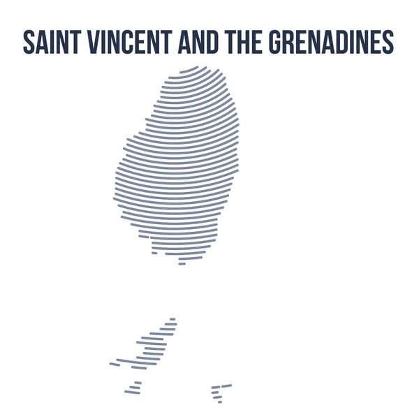 Vektor absztrakt kikelt megjelenítése Saint Vincent és a Grenadine-szigetek a görbe vonalak elszigetelt fehér background. — Stock Vector