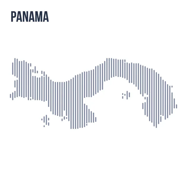 Vector Abstracto Eclosionada Mapa Panamá Con Líneas Verticales Aisladas Sobre — Vector de stock
