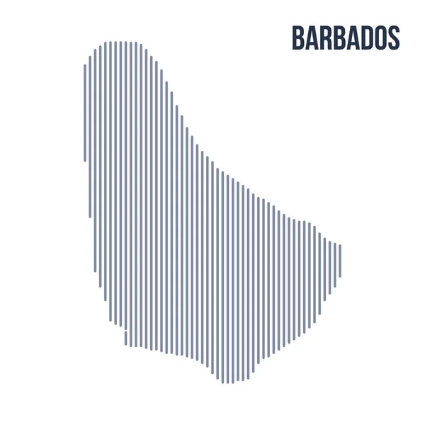 Vector Abstracto Eclosionó Mapa Barbados Con Líneas Curva Aisladas Sobre — Vector de stock