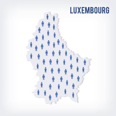 Vektör insanlar Lüksemburg Haritası. Nüfus kavramı. Reklam, infographics ve istatistikler görselleştirme sunularda kullanılabilir.